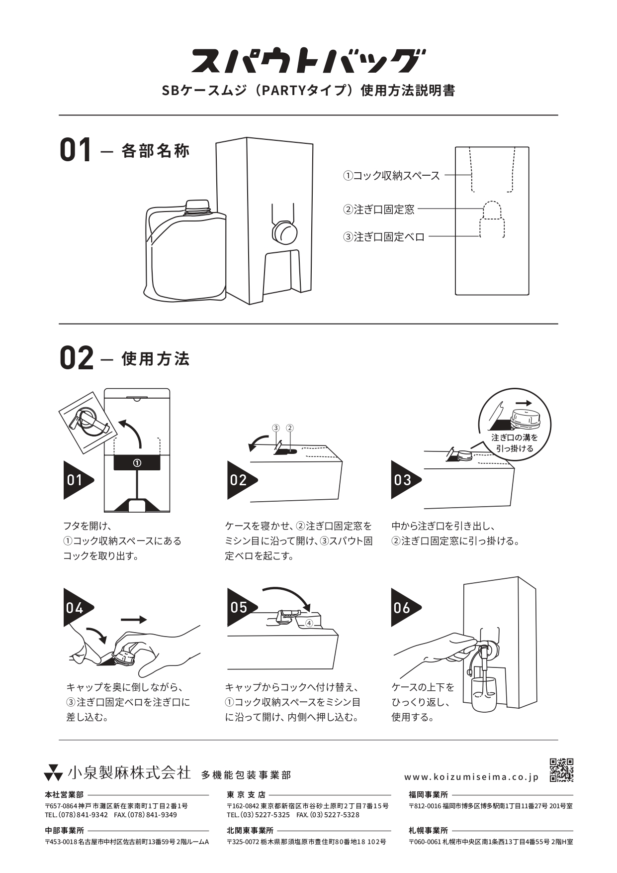 スパウトバッグ用ケース PARTY TYPE 使用説明書