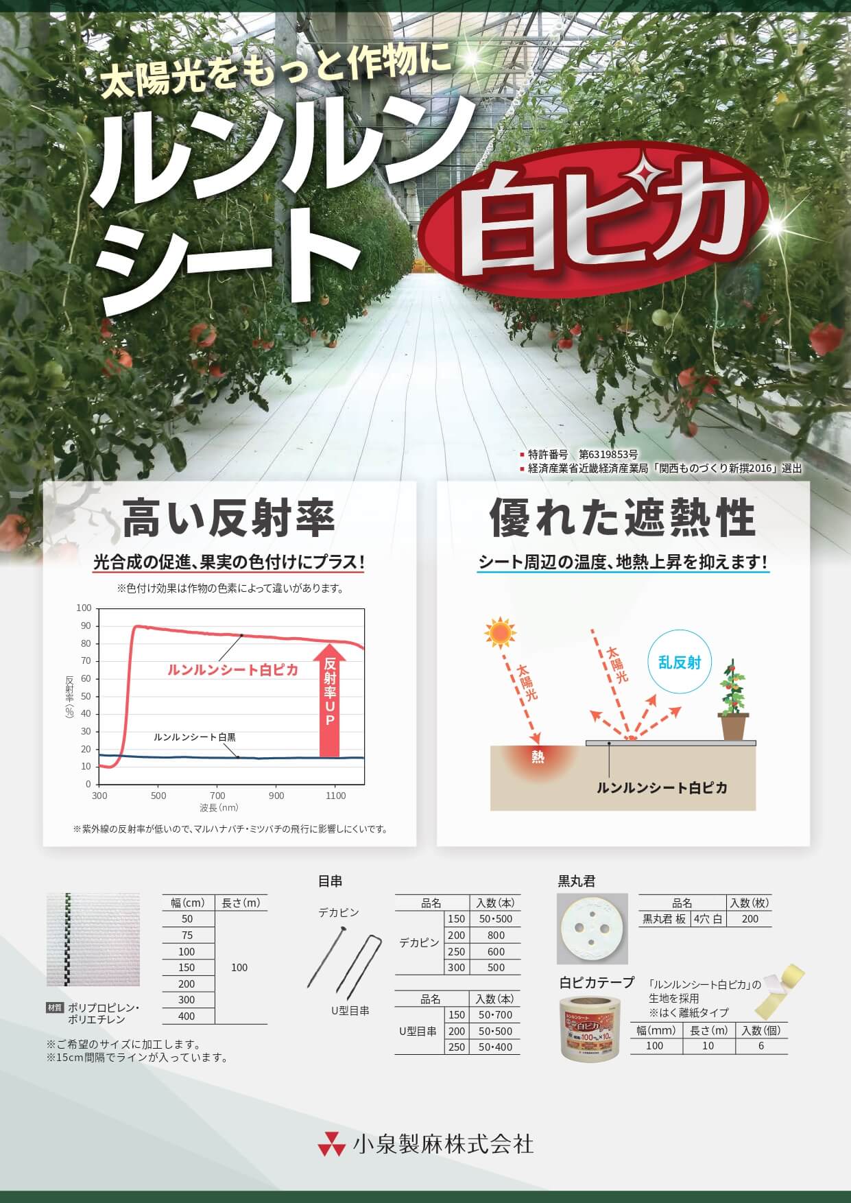 ルンルンシート 白ピカ｜WEBカタログ｜小泉製麻株式会社